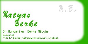 matyas berke business card
